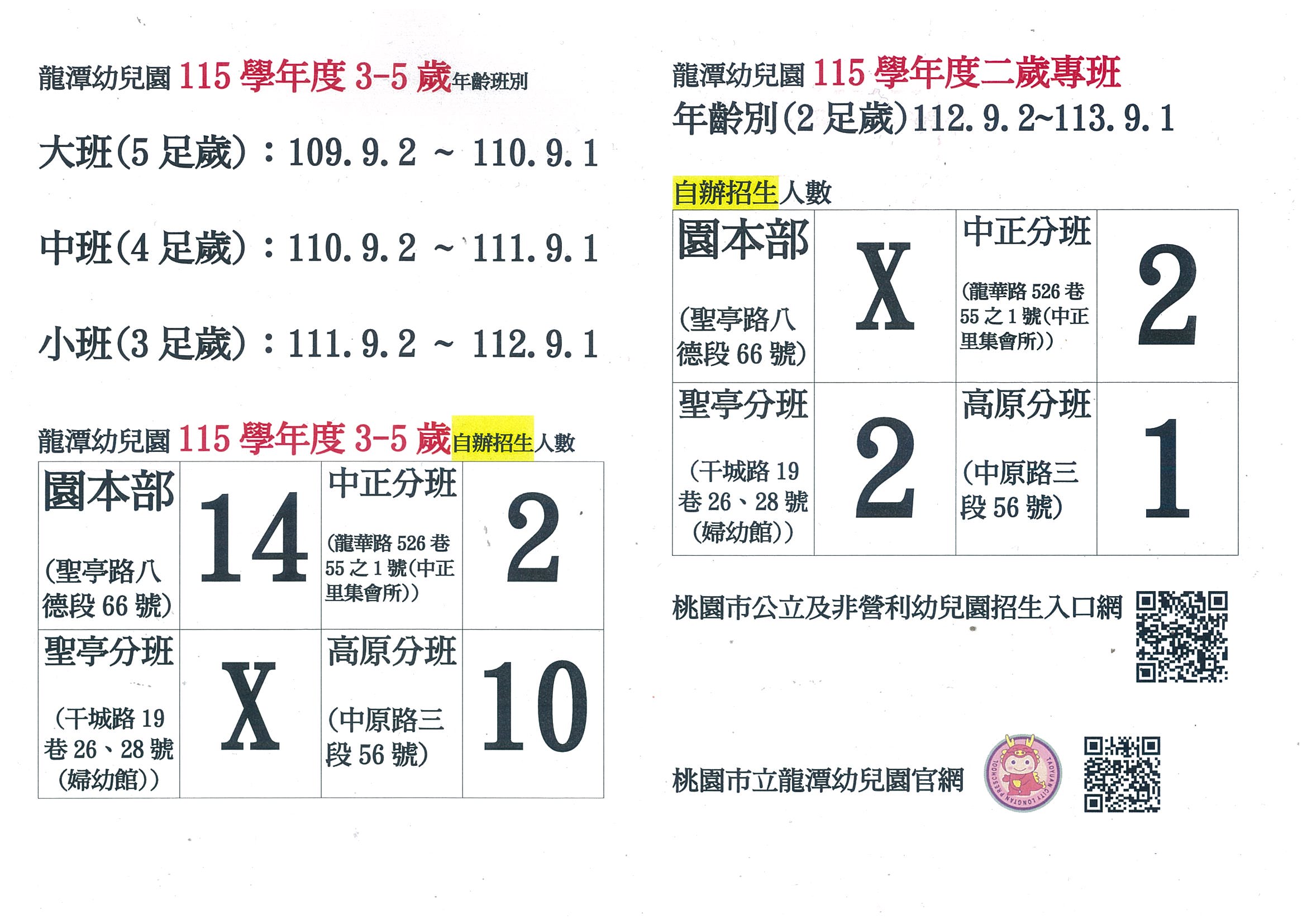 115學年度[自辦招生]開始囉！